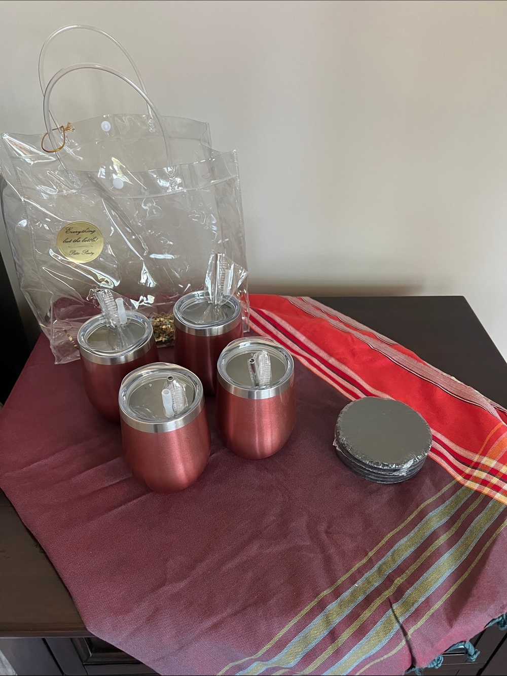 Wine themed gift bag items